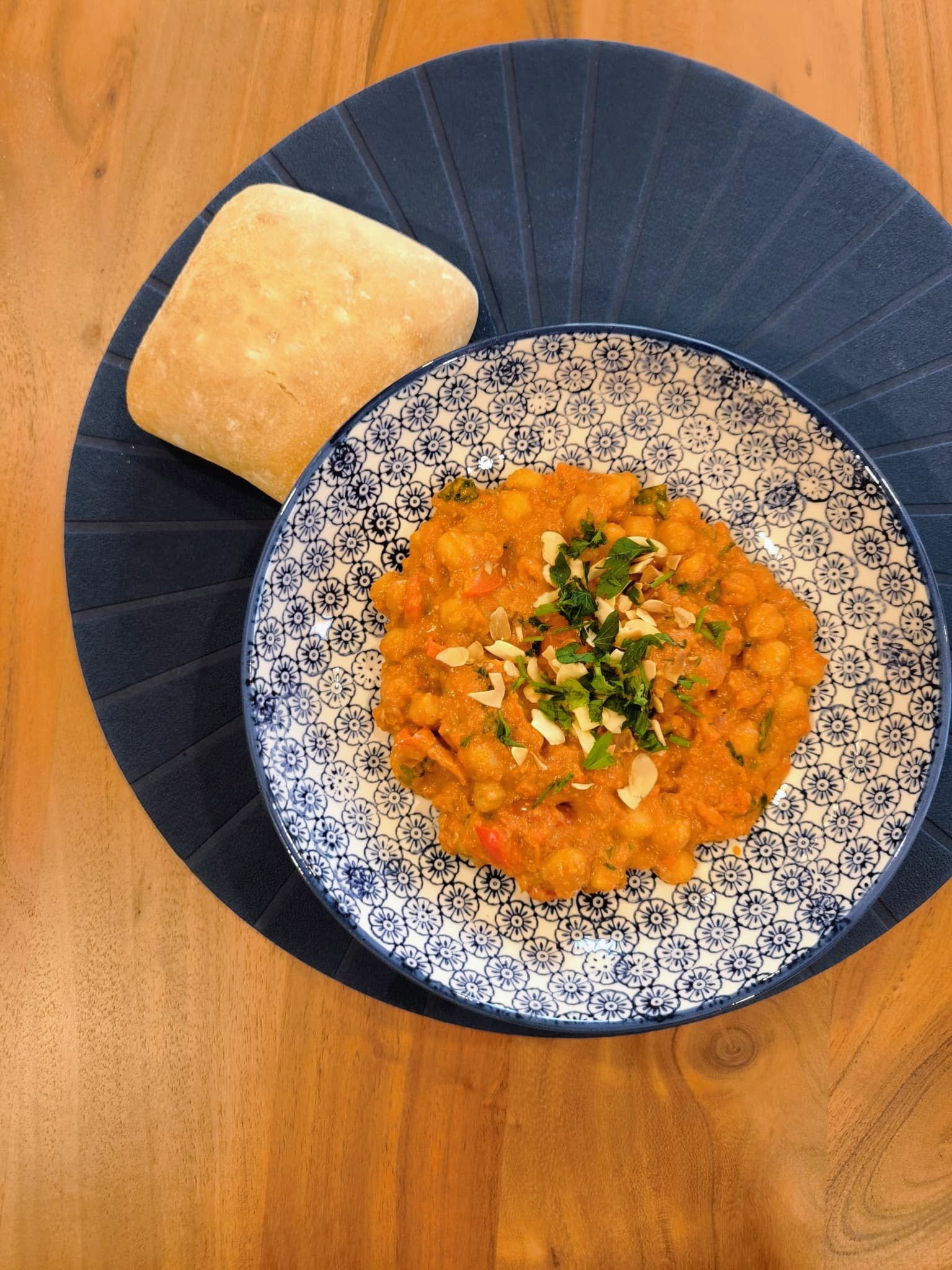 Smoky Chickpeas with Romesco-Style Sauce & Ciabatta