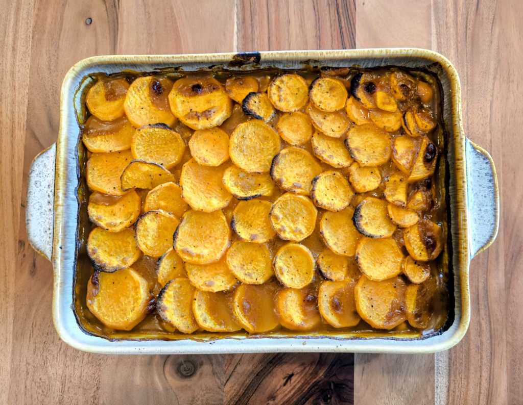 Creamy Sweet Potato–Topped Tofu & Chickpea Curry Bake&nbsp;(Vegan)